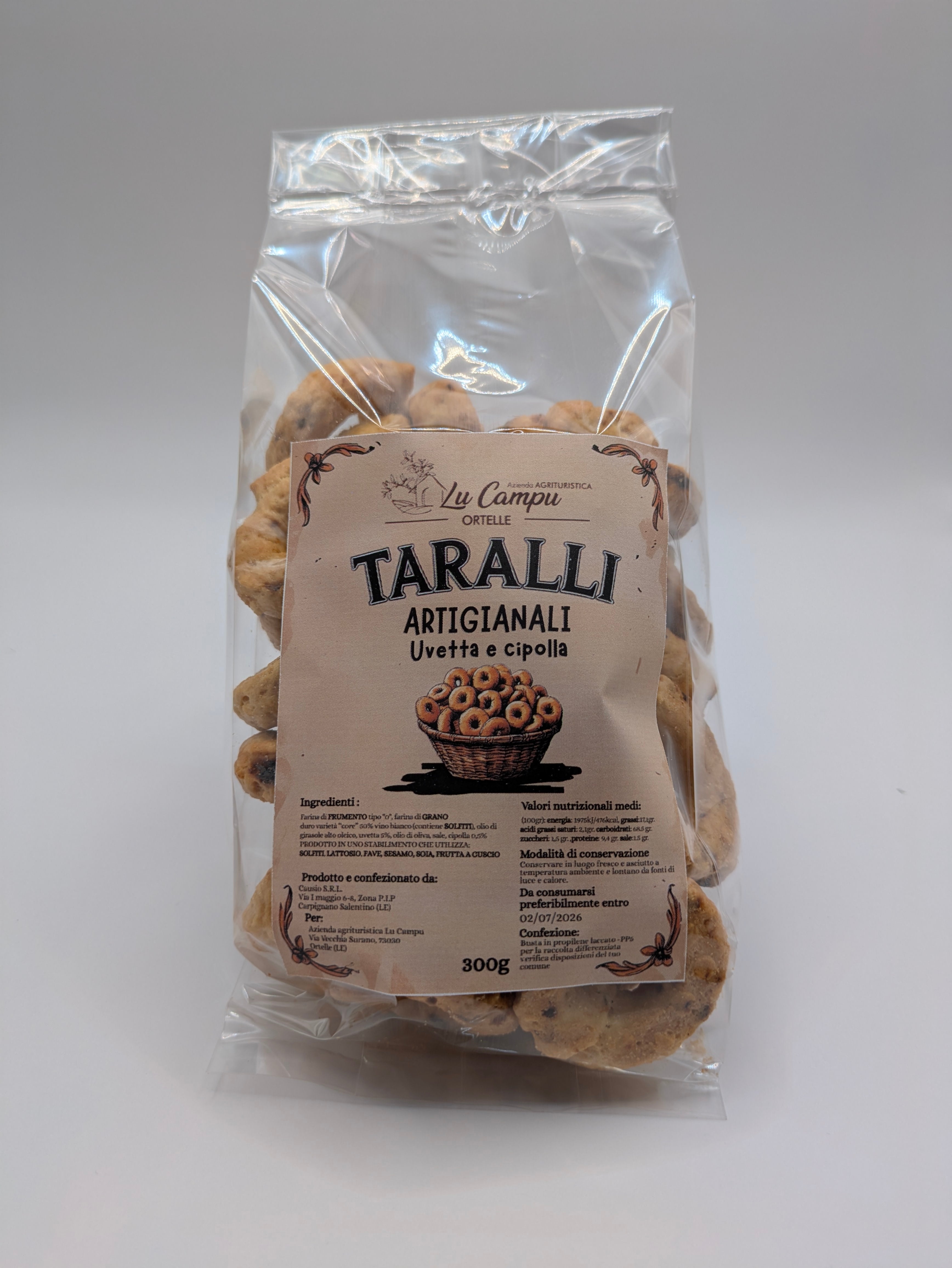 Taralli artigianali - uvetta e cipolla- 300g